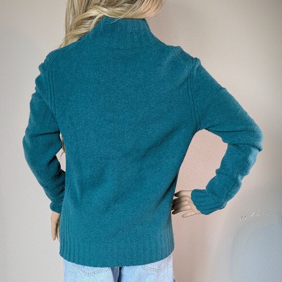 J. Crew Sweater Women's Small Emerald Green Mock Neck Supersoft Yarn Wool #J6366 - Picture 3 of 16